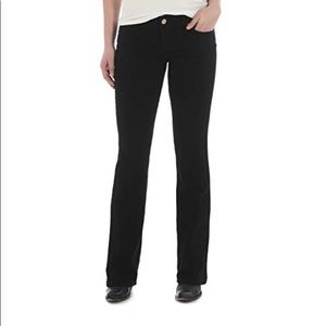 Wrangler Womens Western Mid Rise Stretch Black Boot Cut 7/8x32